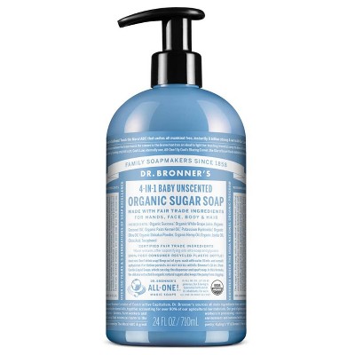 Dr. Bronner's Organic Baby Sugar Soap - Unscented - 24oz