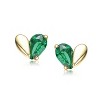 Guili Toddler Kids Sterling Silver 14K Gold Plated CZ Screw Back Heart Earrings, Safe & Stylish for Everyday Wear & Special Occasions - 2 of 3