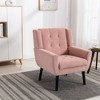 NicBex Velvet Accent Chair Modern Upholstered Armchair with Metal Legs,Side Chair with Lounge Seat for Living Room,Bedroom - 2 of 4