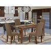 HomeStock 5-Piece Rectangle Mahogany Finish Solid Wood Top Dining Table with 4 Parson Chair - 2 of 4