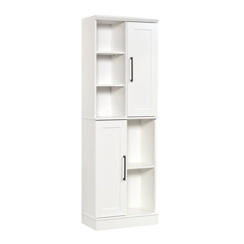 Extra Large Storage Cabinet White Wood Tall 2 Doors Shelves Home Office  Kitchen