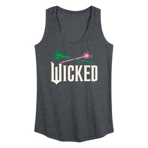 Women's - Wicked - Wand And Broomstick Logo Graphic Racerback Tank - 1 of 4