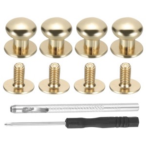 Unique Bargains DIY Craft Zinc Alloy Screw-on Design Rivets Spikes with Punch & Screwdriver 30 Sets - 1 of 4