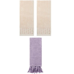 REGALWOVEN 3 Packs Solid Cotton Absorbent Soft Bathroom Hand Towel 14" x 30" - 1 of 4