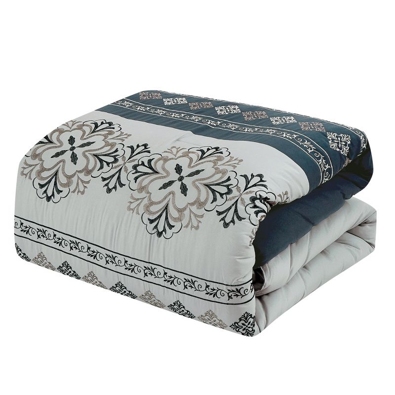 Esca Levana Elegant & Luxurious 7pc Comforter Set:1 Comforter, 2 Shams, 2 Cushions, 1 Decorative Pillow, 1 Breakfast Pillow, 4 of 6