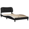 vidaXL Bed Frame without Mattress Black and White 39.4"x74.8" Faux Leather - 3 of 4