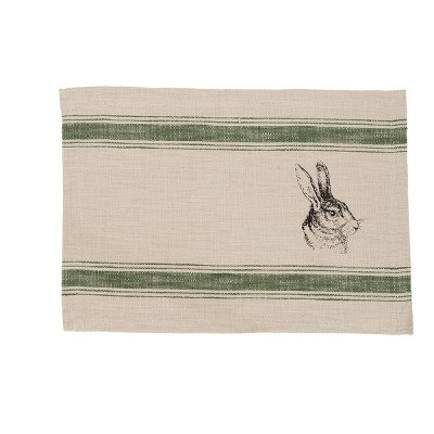 C&F Home Bunny Feed Sack Cotton Easter Placemat Set of 6