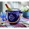 tagltd 9" Celebrate Porcelain Beverage Bucket for 4th of July Patriotic with Rattan Handles - 2 of 2