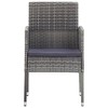 vidaXL Patio Chairs with Dark Gray Cushions 4 pcs Gray Poly Rattan - 3 of 4