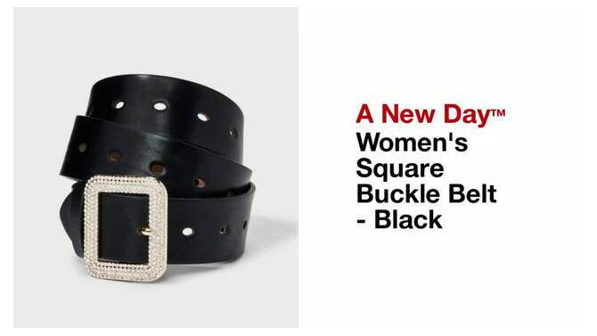 Women's Square Buckle Belt - A New Day™ Black, 2 of 5, play video