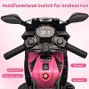 Kids 6V Ride On Motorcycle, Battery Powered Ride On Toys with Treaded Tires, Working Headlight, Horn, Music, Training Wheels - 4 of 4