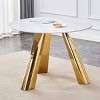 42 Inch Round Dining Table with Marble Top and Stainless Steel Legs, Sturdy and Safe Modern Kitchen Table for 4 to 6 People-Maison Boucle - 3 of 4