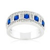 Slickblue Women's Stunning Blue and Clear Fashion Ring, 1.1 Ct Cubic Zirconia, Rhodium Finish, Size 5-10 - 2 of 4