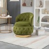 360 Degree Swivel Armchair Cuddle Chairs With Wide Upholstered,Barrel Armchair With Storage,Fluffy Velvet Fabric Chair-Cuddlewood - 2 of 4
