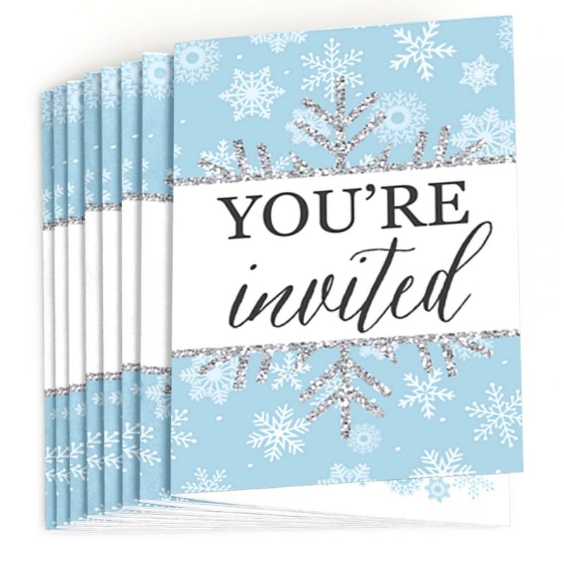 Big Dot of Happiness Winter Wonderland - Fill-in Snowflake Holiday Party and Winter Wedding Invitations (8 count), 2 of 7
