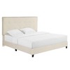 NicBex Modern Queen/King Upholstered Platform Bed Frame with Tufted Headboard,Solid Wood Slats Support,Box Spring Needed,Easy Assembly,Beige - 3 of 4