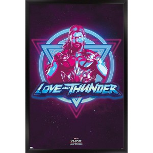 Trends International Marvel Thor: Love and Thunder - Vaporwave Framed Wall Poster Prints - 1 of 4