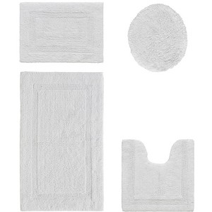 Lux Premium 100% Cotton Tufted Solid Reversible 4 Piece Bath Rug Set – Ultra-Soft, Water-Absorbent, Durable, Machine Washable Bathroom Rug - 1 of 4