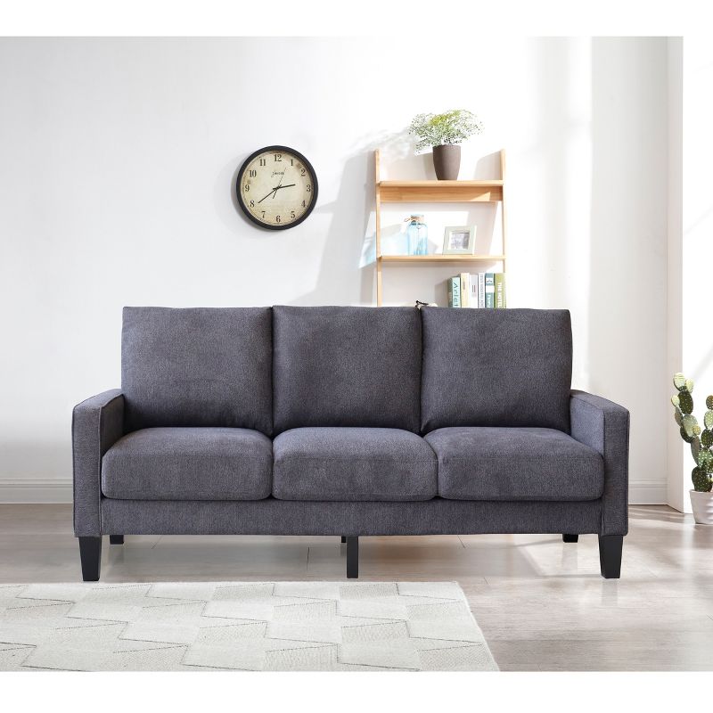 75" Modern Living Room Furniture Fabric Sofa - ModernLuxe, 1 of 8