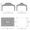PURPLE LEAF Outdoor Gazebo Aluminum Frame Galvanized Steel Double Roof Patio Hardtop Gazebo with Curtains and Netting for Patio Lawn and Garden, Grey - 2 of 4
