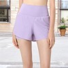Anna-Kaci Active Women's High Waist Drawstring Athletic Shorts with Side Pockets- X Large, Purple - 3 of 4