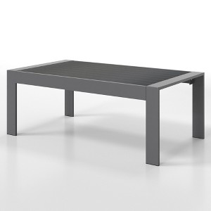 Vynxaria Patio Coffee Tables - 43" Gray Rectangle Outdoor Table with Modern Design - 1 of 4
