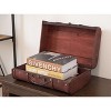 Vintiquewise Pirate Style Cherry Vintage Wooden Luggage with X Design - image 2 of 4