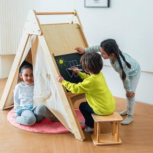 Oak - Wood Learning Tent and Climber with Desk and Chair - 1 of 4