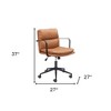 HomeRoots Brown and Black Adjustable Height Swivel Rolling Office Chair - 3 of 4