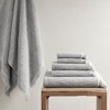 Vynxaria Light Gray Cotton Dobby Slub 6 Piece Towel Set - 2 of 4