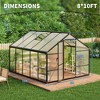 Large Walk in Greenhouses for Outdoors and Garden Planting, Polycarbonate Greenhouse w/Enhanced Aluminum Frame,w/Quick Setup Structure and Roof Vent - 2 of 4