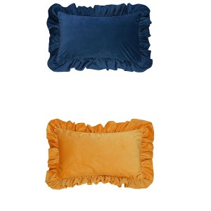 REGALWOVEN 2 Pcs Scalloped Trim Outdoor Throw Pillow Covers for Sofa Living Room Home Decor - 1 of 4