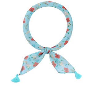 INSPIRE CHIC Women's Floral Printed Tassel Square Scarves 23.6X23.6" 1Pc - 1 of 4