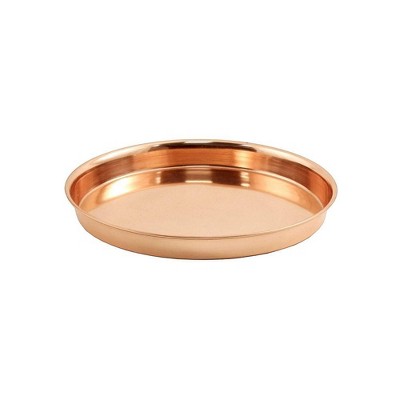 Set of 2 Round Copper-Plated Stainless Steel Trays