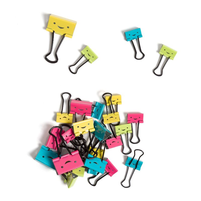 U Brands 25ct Assorted Size Binder Clips Bright and Happy, 4 of 9