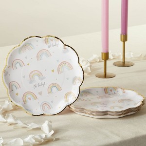 Boho Rainbow Baby 9 in. Premium Paper Plates (Set of 64) - 1 of 4