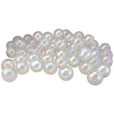Northlight 60ct Shatterproof Iridescent Shiny Christmas Ball Ornament Set 2.5" - Clear