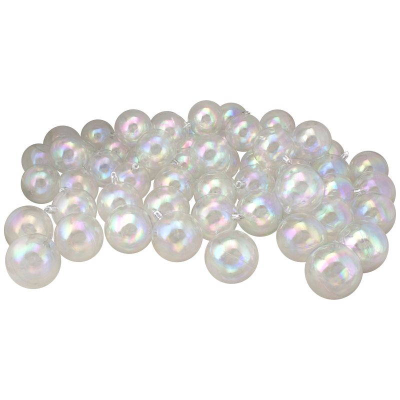 Northlight 60ct Shatterproof Iridescent Shiny Christmas Ball Ornament Set 2.5" - Clear, 1 of 4
