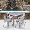 Flash Furniture Commercial Grade 31.5" Square Metal Indoor-Outdoor Table Set with 4 Arm Chairs - 2 of 4