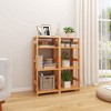 Tangkula 4-Tier Bookshelf Floor Storage Shelf w/ Rubber Wood Frame Anti-Toppling Kits - 3 of 4