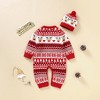 MyKids-Usa Baby Christmas Pattern Newborn Romper - 2 of 4