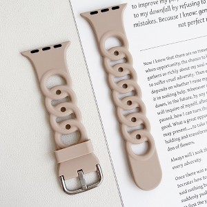 HTUTWOO Apple Watch Band Breathable Silicone Circles Sport Strap 44/45/46/49mm, Fadeless for iWatch Series 10 9 8 7 6 5 4 3 2 1 SE Ultra - 1 of 4