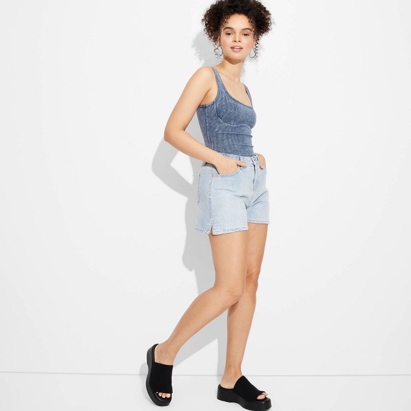 Women's High-Rise Midi Jean Shorts - Wild Fable™, 1 of 12