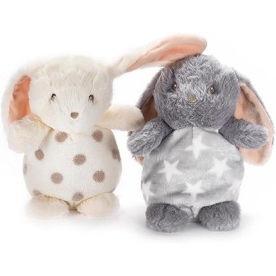 Childlike Behavior Personalized Rabbit Stuffed Animal, Cream & Grey ...