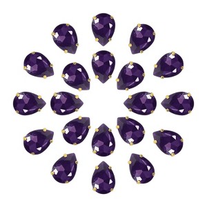 Unique Bargains Glass Craft Embellishments Flat Back Four Claws Teardrop Gems 20 Pcs - 1 of 4