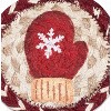 Earth Rugs Red Mitten Printed Jute Coaster 5"x5" Round Rustic Holiday Accent - 3 of 4