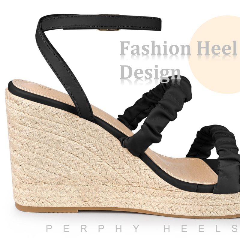 Perphy Espadrille Platform Ankle Strap Wedge Heel Sandals for Women, 6 of 8