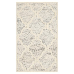Light Gray/Ivory Geometric Tufted Accent Rug - (3