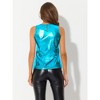 INSPIRE CHIC Women's Party Shiny Sleeveless Keyhole Back Club Metallic Tank Top - 4 of 4