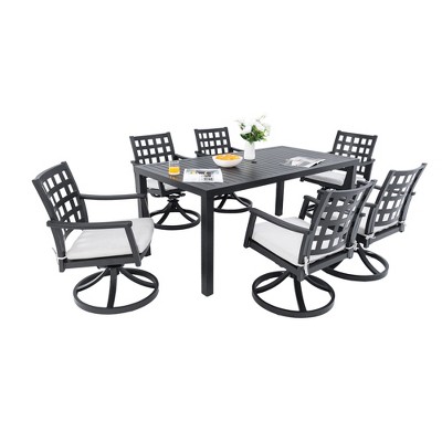 TiramisuBest 5-Piece Outdoor Acacia Wood & PE Rattan Bar Set - Foldable Table, 4 Cushioned Stools, All-Weather Bistro (Brown)